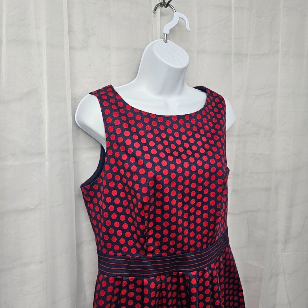 The Limited Dress Polka Dot Red Blue Sleeveless Retro 10 - Picture 3 of 14